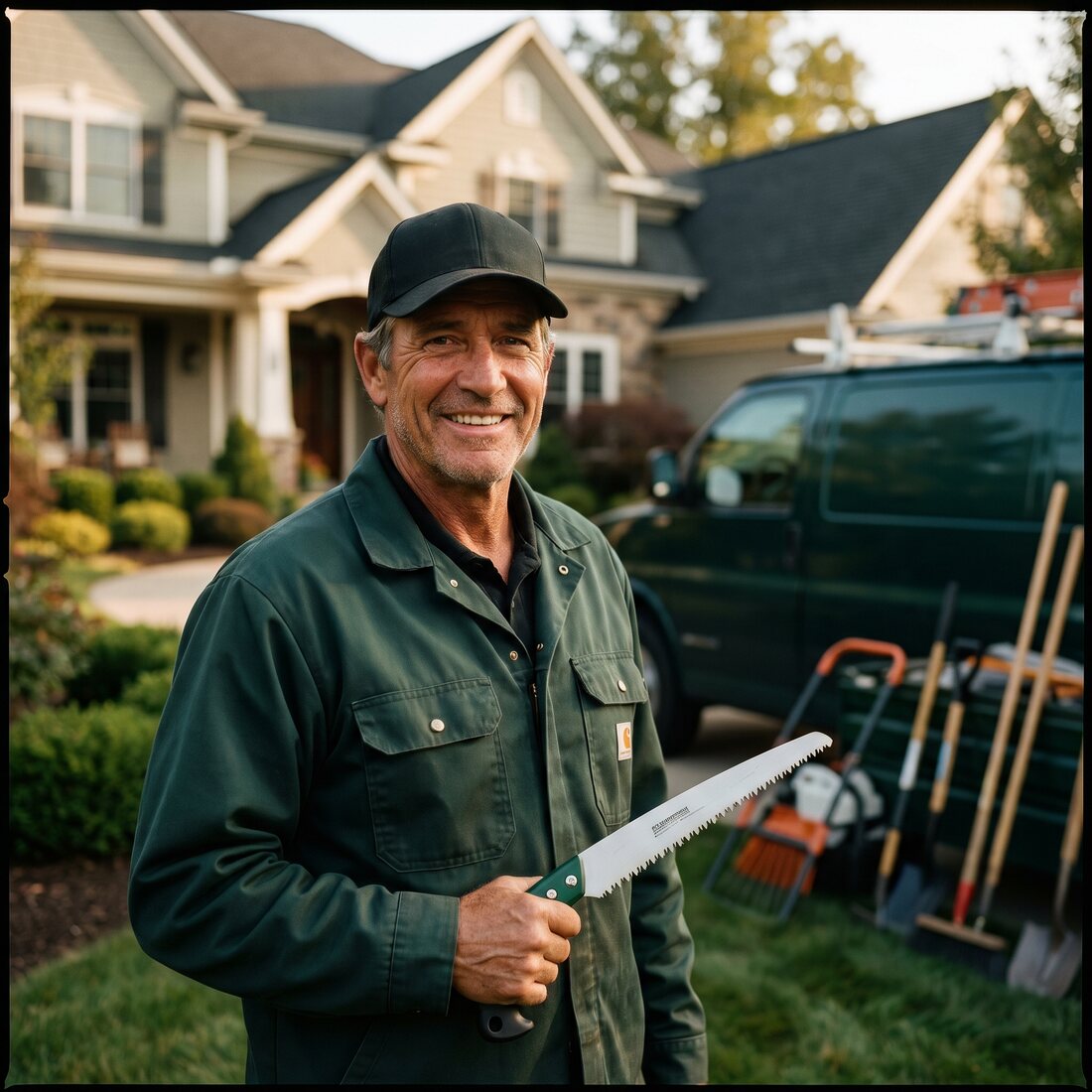 A verified Greenshere outdoor-care provider at a customer's home
